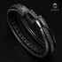 Lederarmband herren schwarz uniqal